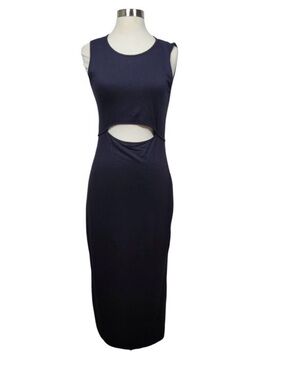 Antistar Cutout Sleveless Maxi Dress XS Black NEW NWT super soft slits